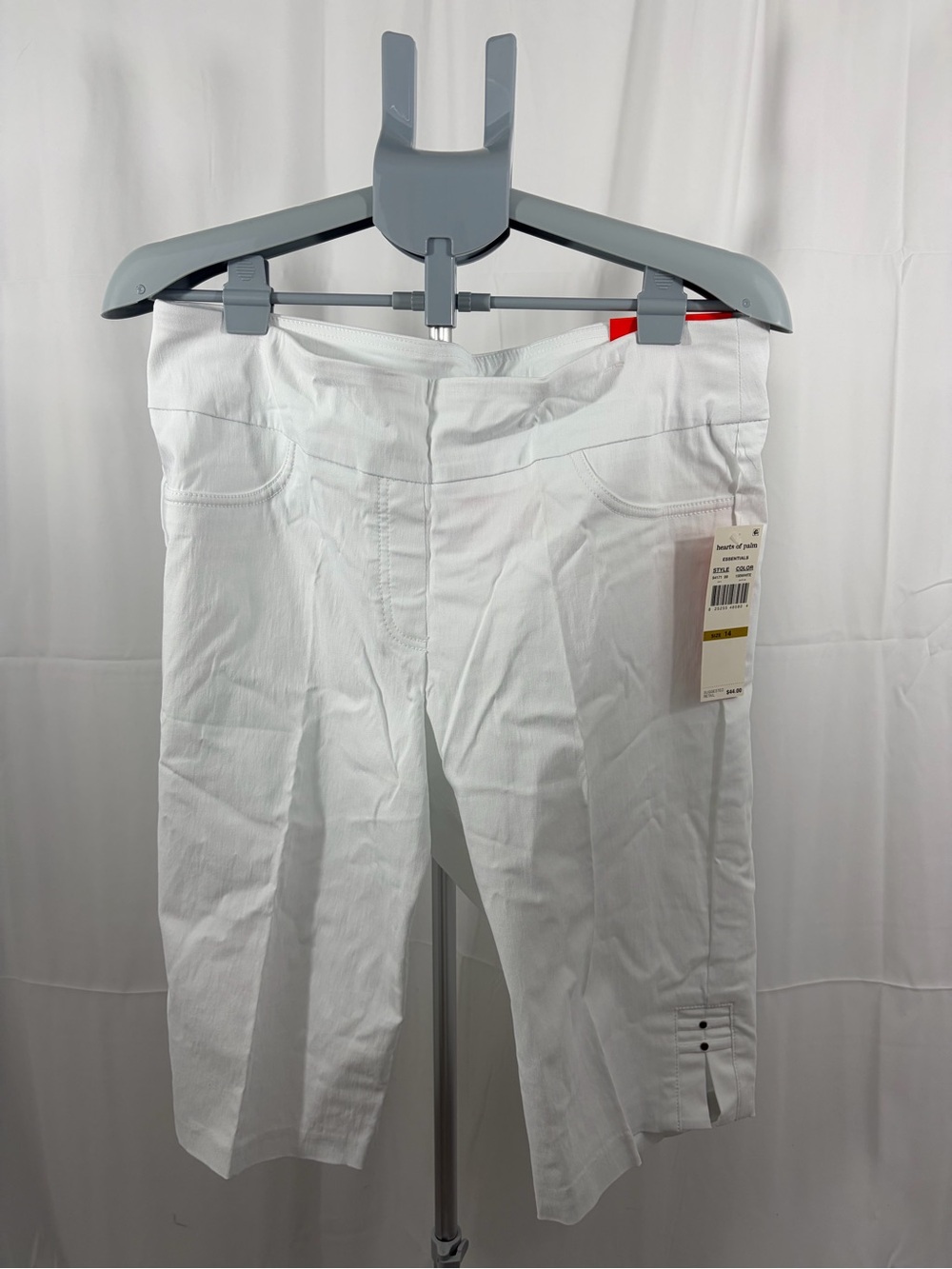 NWT Hearts of Palm Womens Size 14 White Stretch Slim Leg Skimmer Shorts